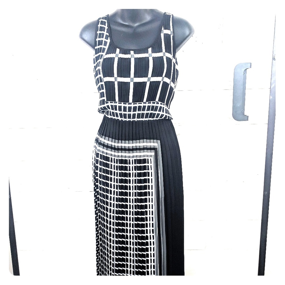 Michael Kors Black and White Checkered Dress